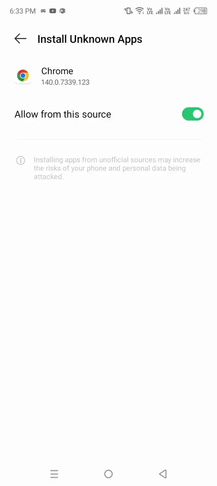 Enable Unknown Sources